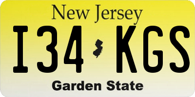 NJ license plate I34KGS