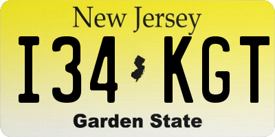 NJ license plate I34KGT