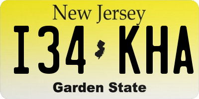 NJ license plate I34KHA