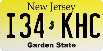 NJ license plate I34KHC