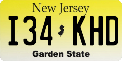 NJ license plate I34KHD