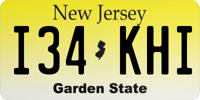 NJ license plate I34KHI