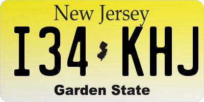 NJ license plate I34KHJ