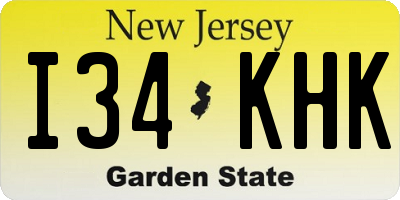 NJ license plate I34KHK