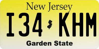 NJ license plate I34KHM