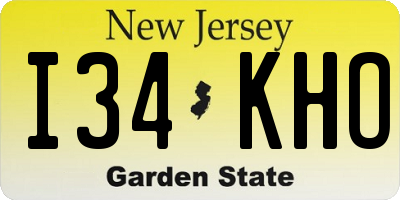 NJ license plate I34KHO