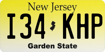 NJ license plate I34KHP