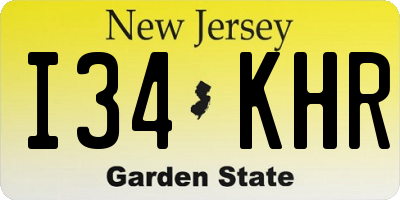 NJ license plate I34KHR