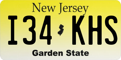 NJ license plate I34KHS
