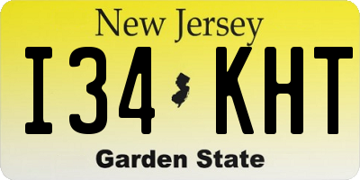 NJ license plate I34KHT