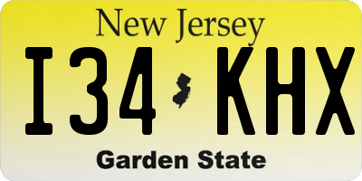 NJ license plate I34KHX