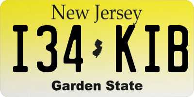 NJ license plate I34KIB