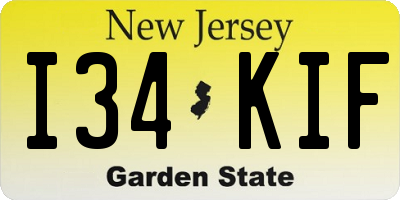 NJ license plate I34KIF