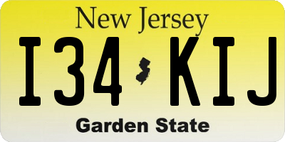 NJ license plate I34KIJ