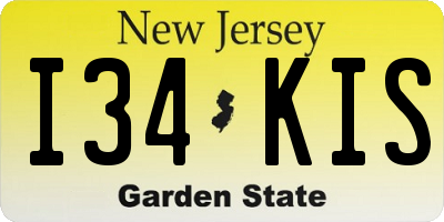 NJ license plate I34KIS