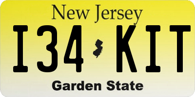 NJ license plate I34KIT