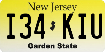 NJ license plate I34KIU