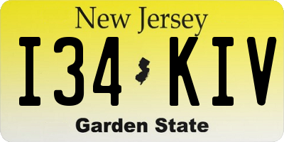 NJ license plate I34KIV