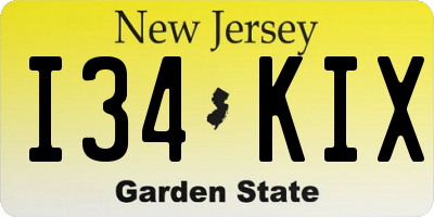 NJ license plate I34KIX