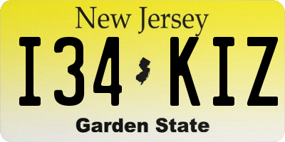 NJ license plate I34KIZ