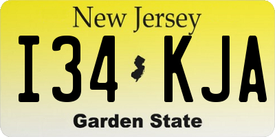 NJ license plate I34KJA