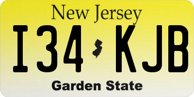 NJ license plate I34KJB