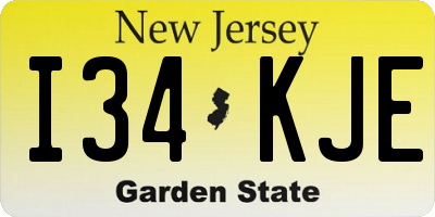 NJ license plate I34KJE