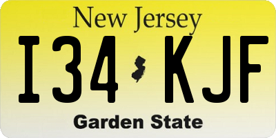 NJ license plate I34KJF