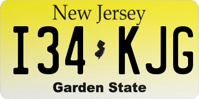 NJ license plate I34KJG