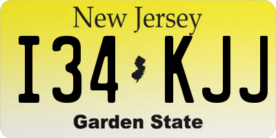 NJ license plate I34KJJ