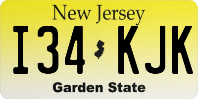 NJ license plate I34KJK