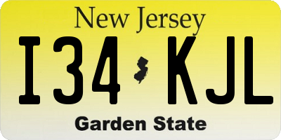 NJ license plate I34KJL