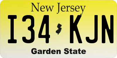 NJ license plate I34KJN