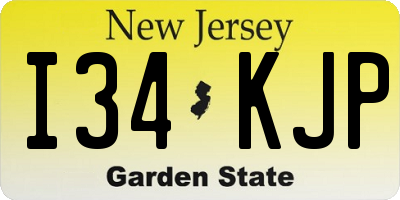 NJ license plate I34KJP