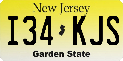 NJ license plate I34KJS