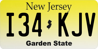 NJ license plate I34KJV