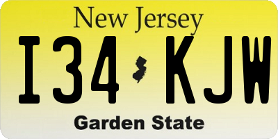 NJ license plate I34KJW