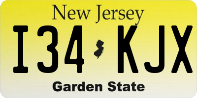 NJ license plate I34KJX