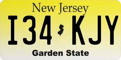 NJ license plate I34KJY
