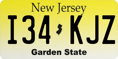 NJ license plate I34KJZ
