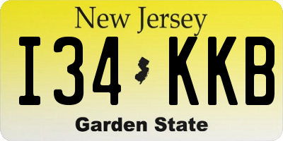 NJ license plate I34KKB