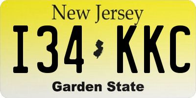 NJ license plate I34KKC