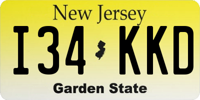 NJ license plate I34KKD