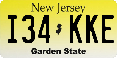 NJ license plate I34KKE
