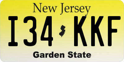 NJ license plate I34KKF