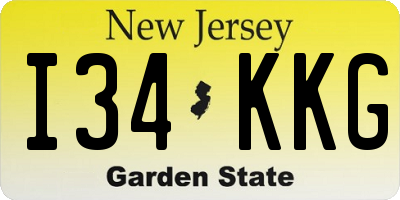 NJ license plate I34KKG