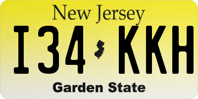 NJ license plate I34KKH