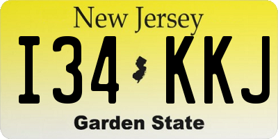 NJ license plate I34KKJ