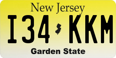 NJ license plate I34KKM