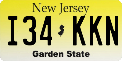 NJ license plate I34KKN